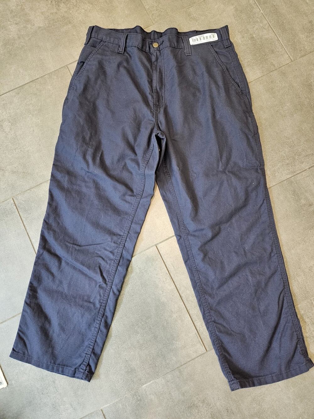 Carhartt Work Pants Mens 36x28 Blue Dungaree Fit Carpenter Utility 51374